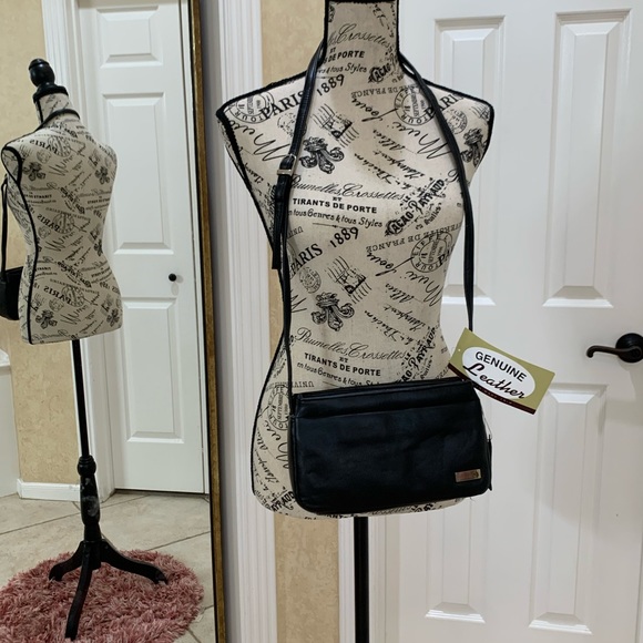 Leather Crossbody Shoulder bag with pockets & adjustable strap - Picture 2 of 9